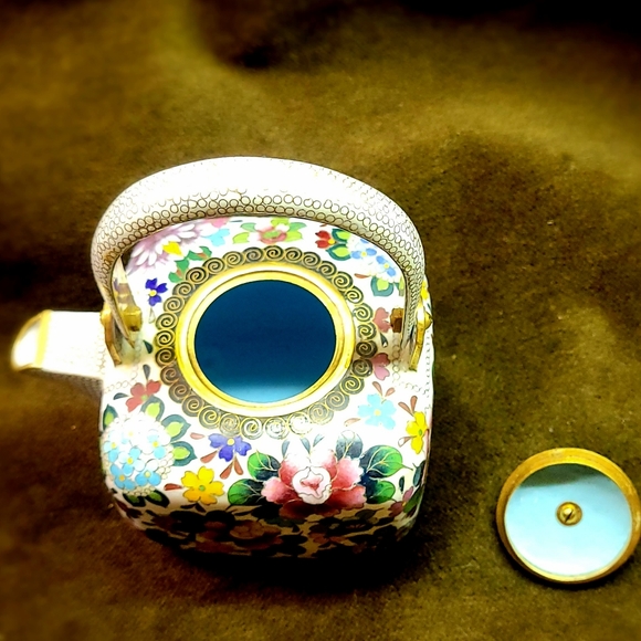 Antique Cloisonne Millefluer Teapot Inhaba Nanaho - Picture 3 of 8